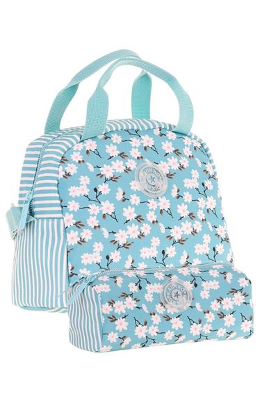 KAUKKO Soft Floral Girl's Lunchbox (K9071) and Pen Holder (K2707) Set