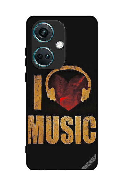 Covernex غطاء حماية لهاتف OnePlus Nord CE3 Vintage I Love Music