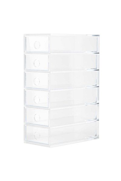 Muji Acrylic 6 Unit Drawer Stand, W 8.7 x D 17 x H 25.2 cm
