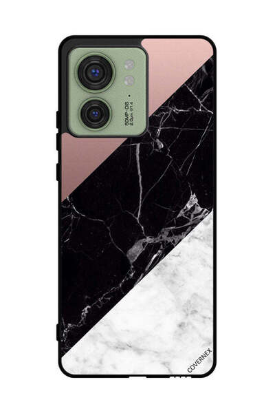 Covernex غطاء حماية لهاتف موتورولا إيدج 40 بنمط مزيج من الرخام واللون العادي