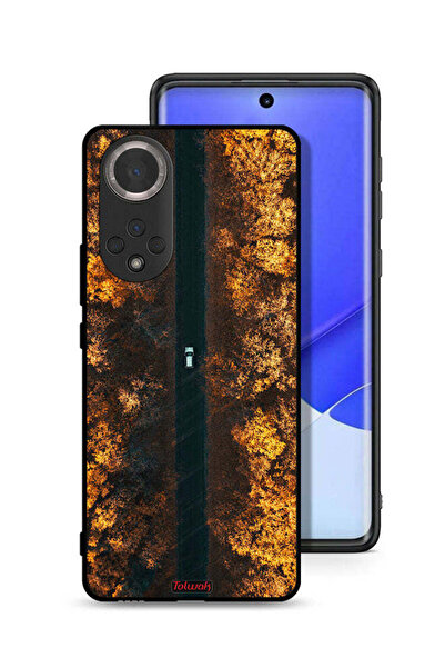Tolwak غطاء حماية لهاتف Honor 50 بتصميم طريق في أشجار الخريف