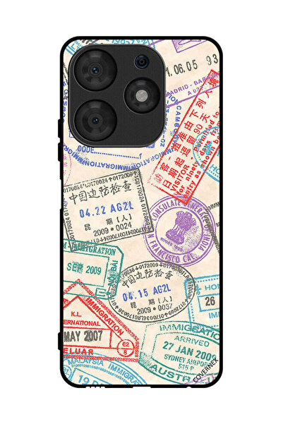 Covernex غطاء حماية لهاتف تكنو سبارك 10 برو بنقشة طوابع السفر