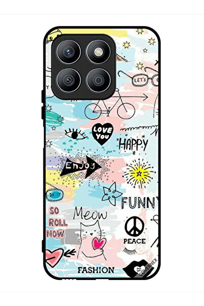 Covernex غطاء حماية لهاتف Honor X8b Doodle Meow Enjoy