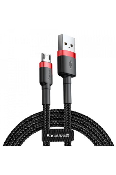 Baseus Usb To Micro Usb Data Cable, 1.5a, 2m, Cables (CAMKLF-C91) - Red Black