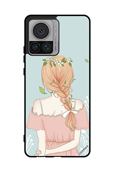 Covernex غطاء حماية لهاتف موتورولا موتو X30 برو بفتاة واقفة لطيفة المظهر