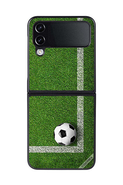 Covernex غطاء حماية لهاتف سامسونج جالاكسي زد فليب 4 بتصميم كرة قدم في الزاوية