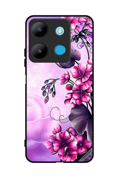 Covernex غطاء حماية لهاتف Infinix Smart 7 بخلفية زهور رومانسية