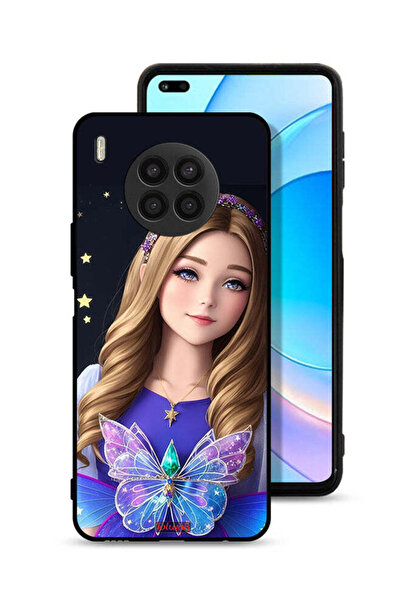 Tolwak غطاء حماية لهاتف Honor 50 Lite بتصميم فتاة فراشة لطيفة