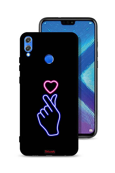 Tolwak غطاء حماية لهاتف Honor 8X بتصميم قلب مزخرف