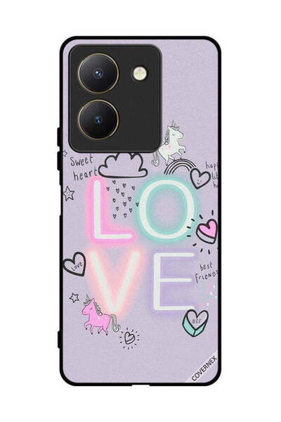 Covernex غطاء حماية لهاتف فيفو Y27s - قلب حلو وحب وحيد القرن
