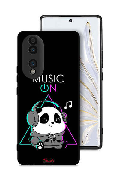 Tolwak غطاء حماية لهاتف Honor 70 بطبعة موسيقى الباندا