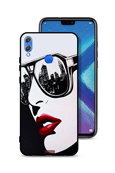 Tolwak غطاء حماية لهاتف Honor 8X بتصميم وجه فتاة وفن تجريدي