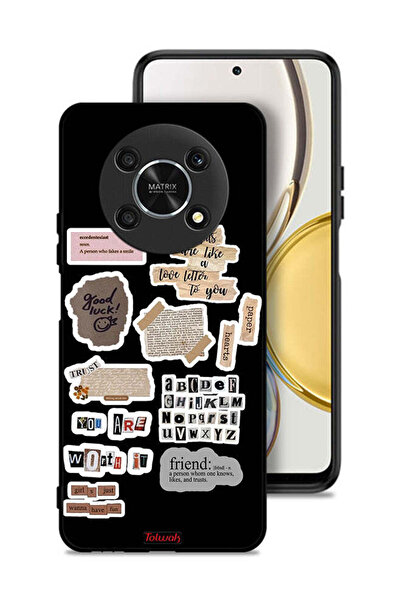 Tolwak غطاء حماية لهاتف Honor X30 5G مع ملصقات اقتباسات الحظ السعيد