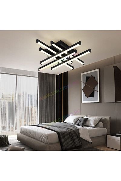 LED CONCEPT Smart LED chandelier with remote control, 120W, dimmable, warm white, white and cool white light, black