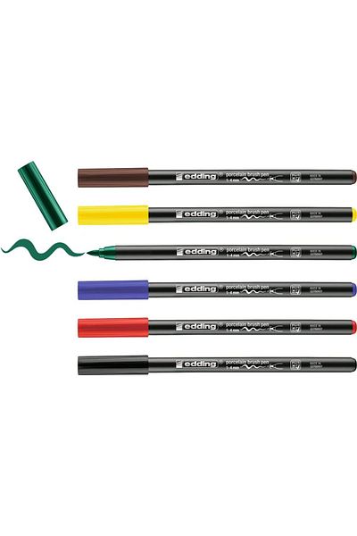 Mena Rise Diyar-Ifırsatshop 4200 Brush Tip Porcelain Pen - Black, Red, Blue, Green, Yellow, Kah