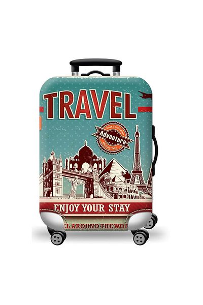 TYBO Trolley protective cover, made of polyester, elastic, hidden zipper closure, size M