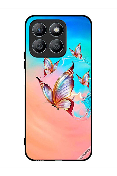 Covernex غطاء حماية لهاتف Honor X8b بطبعة فراشات تحلق فوق لون الطلاء