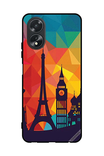 Covernex غطاء حماية لهاتف Oppo A38 بنمط باريس الملون
