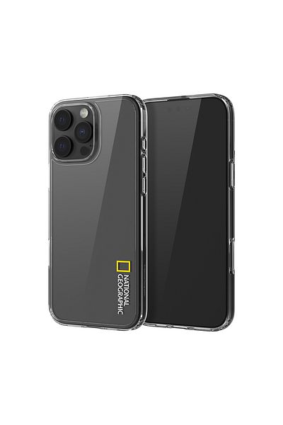 NATIONAL GEOGRAPHIC Crystal Clear Case V2 Jell Hard iPhone 16 Promax - White Logo