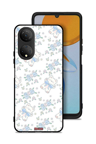 Tolwak غطاء حماية لهاتف Honor X7 مزين برسومات دب تيدي لطيف وزهور