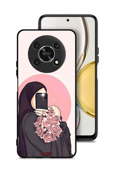 Tolwak غطاء حماية لهاتف Honor X9 5G، فن التقاط صور سيلفي مع حمل الزهور
