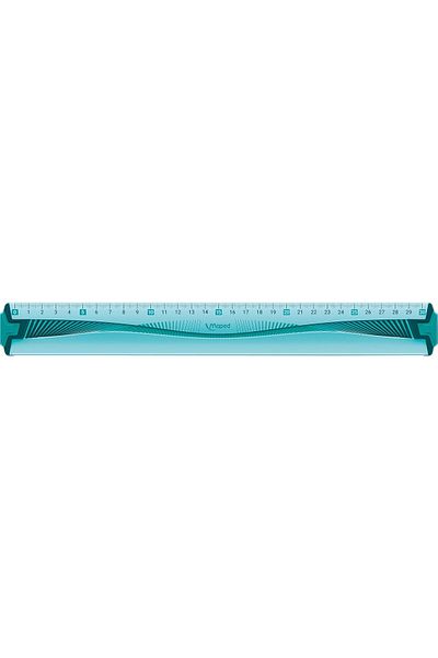 Mena Rise Ruler, Straight, Unbreakable, Dirt-Repellent Edge, Soft, Non-Slip, Straight, 30 Cm,