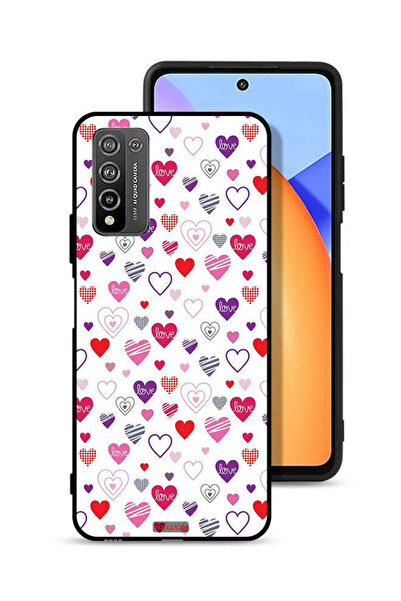 Tolwak Honor 10X Lite Protective Case Cover Hearts Doodle