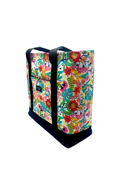 Differ Studio Τσάντα παραλίας/μπράτσο/ώμου/αθλητική/ταξιδιωτική τσάντα πολλαπλών χρήσεων με μοτίβο λουλουδιών 2 τεμαχίων αδιάβροχη μαύρη εσωτερική τσάντα