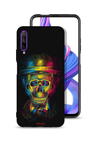 Tolwak غطاء حماية لهاتف هواوي Y9s بتصميم جمجمة وقبعة ملونة وفن خيالي