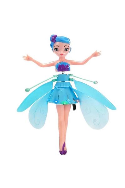 dalimag Păpușă Zburătoare Pixie, cu Aripi, USB, ABS, 6+ ani, Albastră, Dalimag