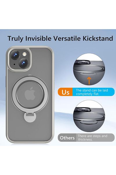 TYBO Magnetic Case for iPhone 15, Military Shockproof Protection, 360° Rotating MagSafe Holder