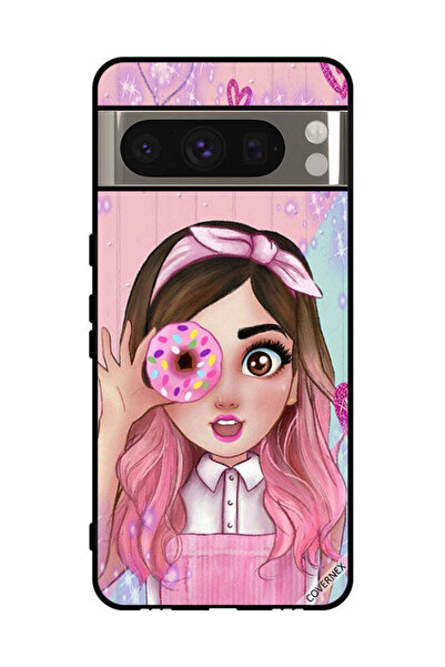 Covernex غطاء حماية لهاتف جوجل بيكسل 8 برو - رسم فتاة محبة للدونات
