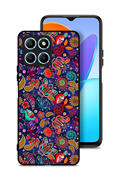 Tolwak غطاء حماية لهاتف Honor X6 بنقشة طيور وأوراق زهور ملونة