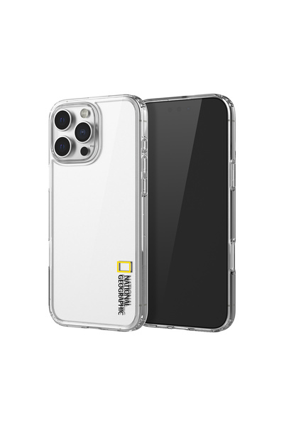 NATIONAL GEOGRAPHIC Crystal Clear Case V2 Jell Hard iPhone 16 Promax - Black Logo