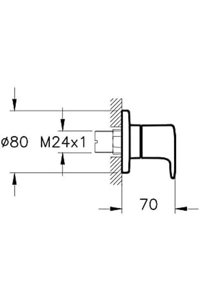 Mena Rise Şirinshop Root Round A42730 Concealed Stop Valve, Surface Mounted, Chrome 1108107