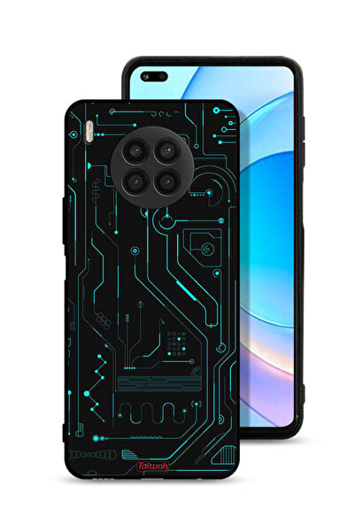 Tolwak غطاء حماية لهاتف Honor 50 Lite دوائر فنية رقمية بسيطة شاشات متعددة