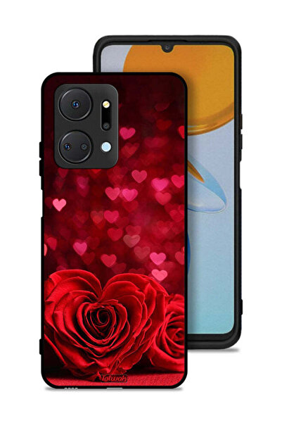 Tolwak غطاء حماية لهاتف Honor X7a - زهور على شكل قلب، فن تجريدي