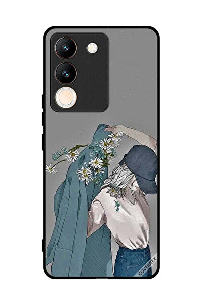 Covernex غطاء حماية لهاتف فيفو V29e، رسم فتاة ترتدي معطفًا
