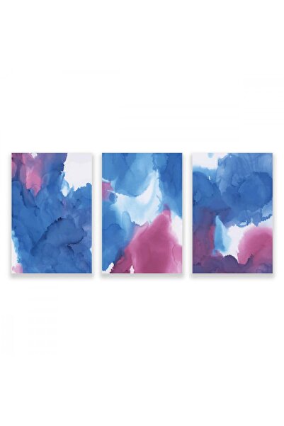 Marktna ثلاث لوحات قماشية مودرن بتصميم رسم تجريدي مع برواز شامبين مجوف