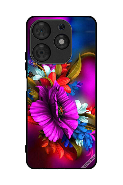 Covernex غطاء حماية لهاتف تكنو سبارك 10 برو HD زهور فنية