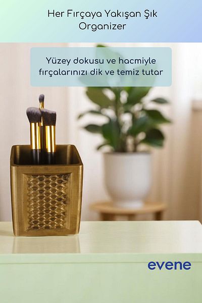 Evene Organizer μακιγιάζ Θήκη για πινέλο μακιγιάζ Organizer Organizer Χρυσό Αντίκα Χρώμα Μοντέλο 86