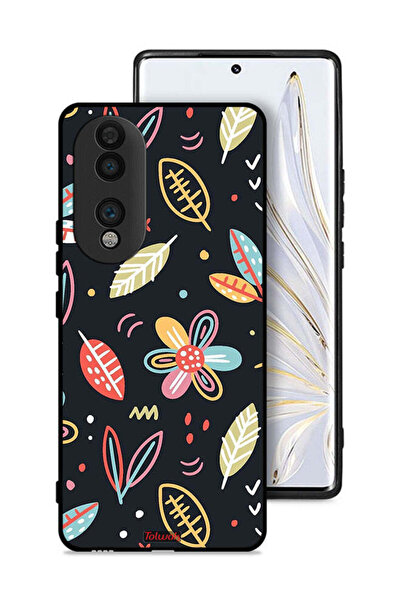 Tolwak غطاء حماية لهاتف Honor 70 بطبعة زهور وأوراق فنية تجريدية