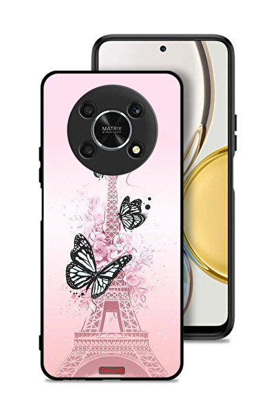 Tolwak غطاء حماية لهاتف Honor X9 5G بنقشة فراشات على برج إيفل