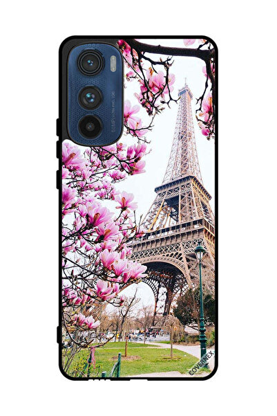 Covernex غطاء حماية لهاتف موتورولا إيدج 30 - زهور وبرج إيفل