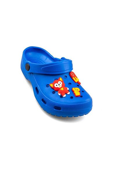 İncim Saks Blue Figured Daily Garden Seaside Beach Creșă Papuci și sandale unisex pentru copii