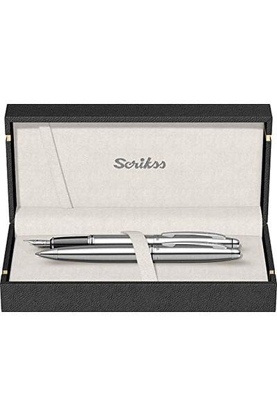 Mena Rise Şirinshop Knight 88 Fountain Pen Ballpoint Pen Set Chrome 1108107