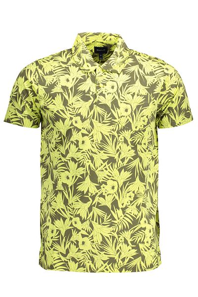 Gant - Men's yellow floral print polo shirt