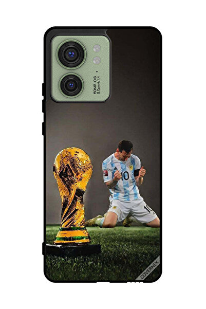Covernex غطاء حماية لهاتف موتورولا إيدج 40 مع صورة ليو ميسي وكأس الفيفا