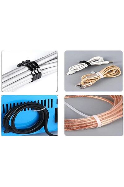 Mena Rise Diyar-Ifırsatshop Çetsan 2,5X100 White 10cm Cable Tie Velcro Clamp Collector-250 Pieces 101