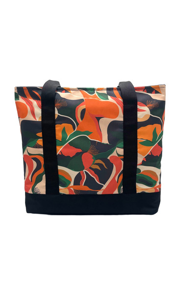 Differ Studio Πορτοκαλί αφηρημένο σχέδιο 2 τεμαχίων πολλαπλών χρήσεων με αδιάβροχη εσωτερική τσάντα παραλίας/μπράτσο/ώμος/γυμναστήριο/τσάντα ταξιδιού